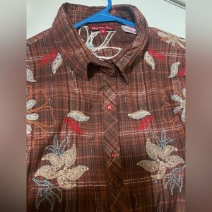 Women’s panhandle slim button down western shirt with embroidery